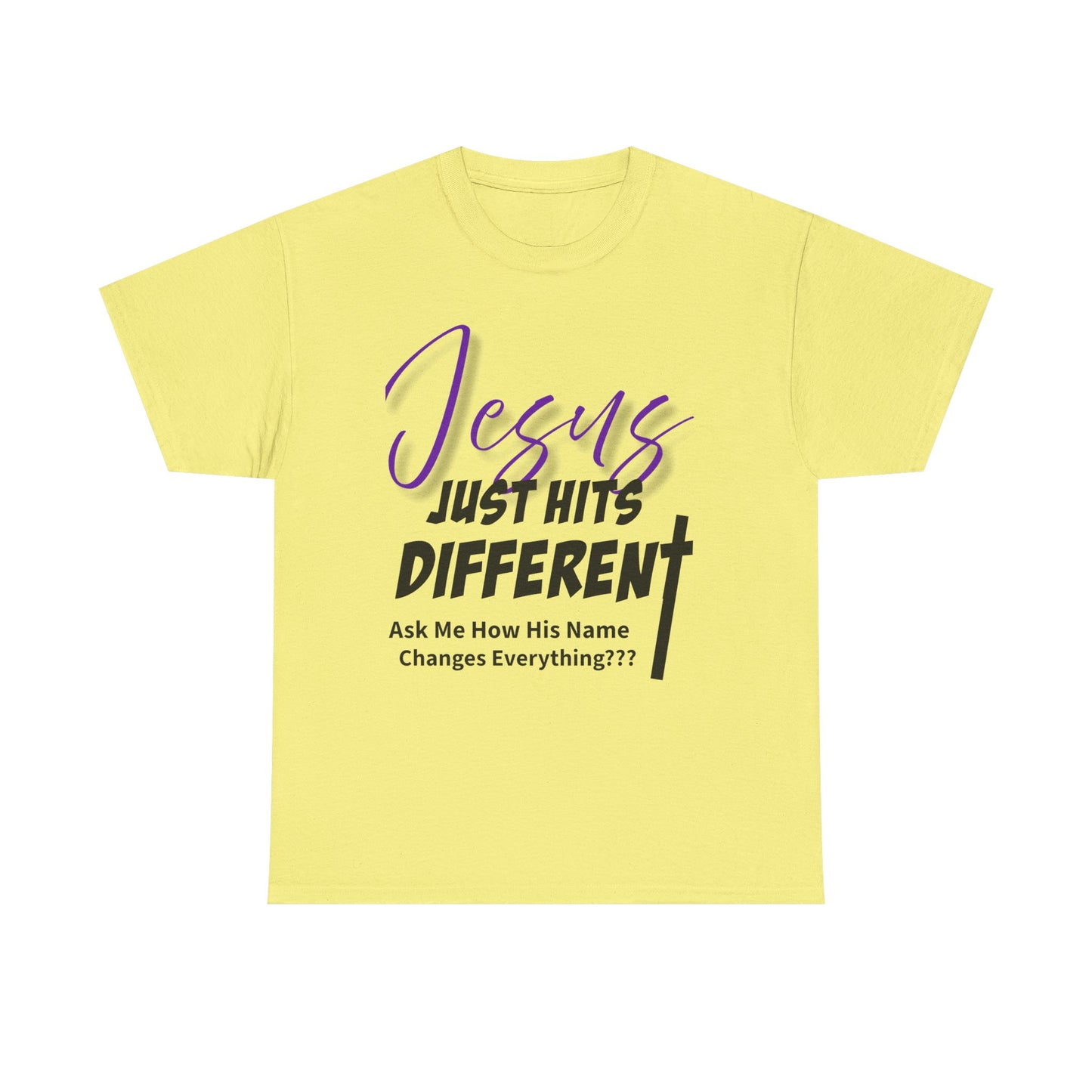 Jesus Just Hits Different Unisex Heavy Cotton Tee, Christian Apparel, Faith-Based Gift, Casual Wear, Religious T-Shirt, Gift for Believers