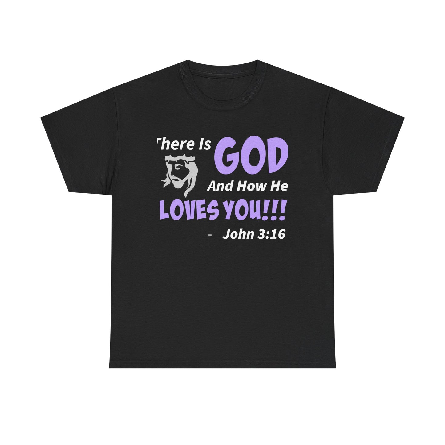 God Loves You Inspirational Unisex Heavy Cotton Tee - Faith Shirt, Christian T-Shirt, Bible Quote Apparel, Religious Gift, John 3:16 Tee
