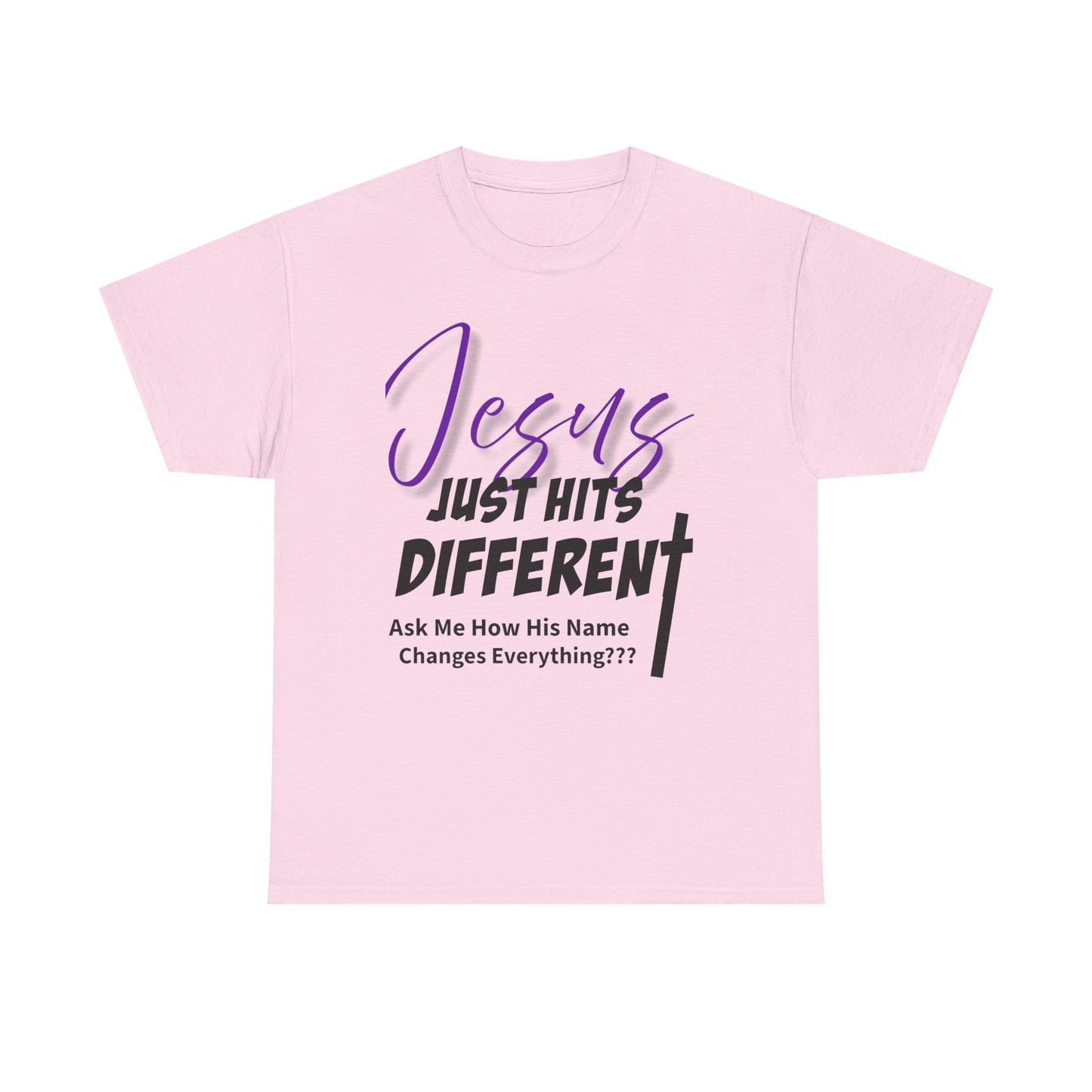 Jesus Just Hits Different Unisex Heavy Cotton Tee, Christian Apparel, Faith-Based Gift, Casual Wear, Religious T-Shirt, Gift for Believers