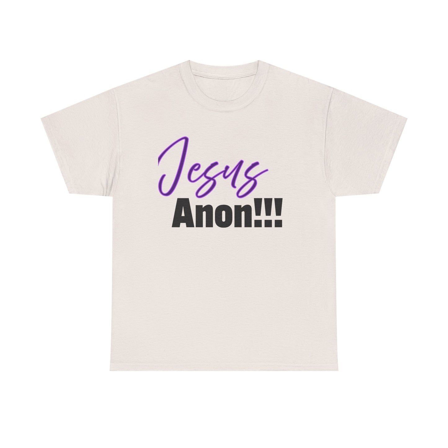 Jesus Anon Unisex Heavy Cotton Tee: Jesus Anon!!! Graphic Tee, Casual Wear, Spiritual Apparel, Perfect for Church Events or Gifts, Everyday Comfort