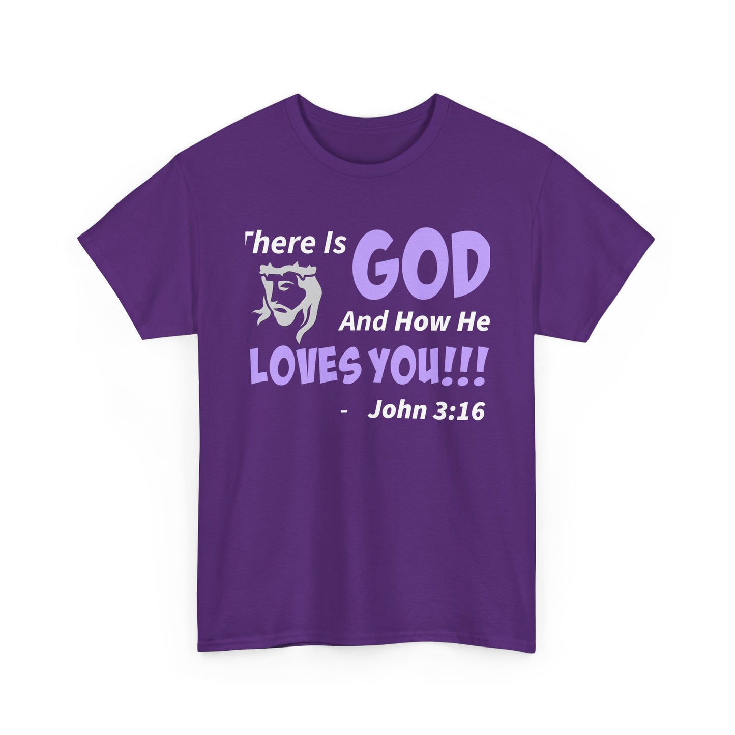 God Loves You Inspirational Unisex Heavy Cotton Tee - Faith Shirt, Christian T-Shirt, Bible Quote Apparel, Religious Gift, John 3:16 Tee