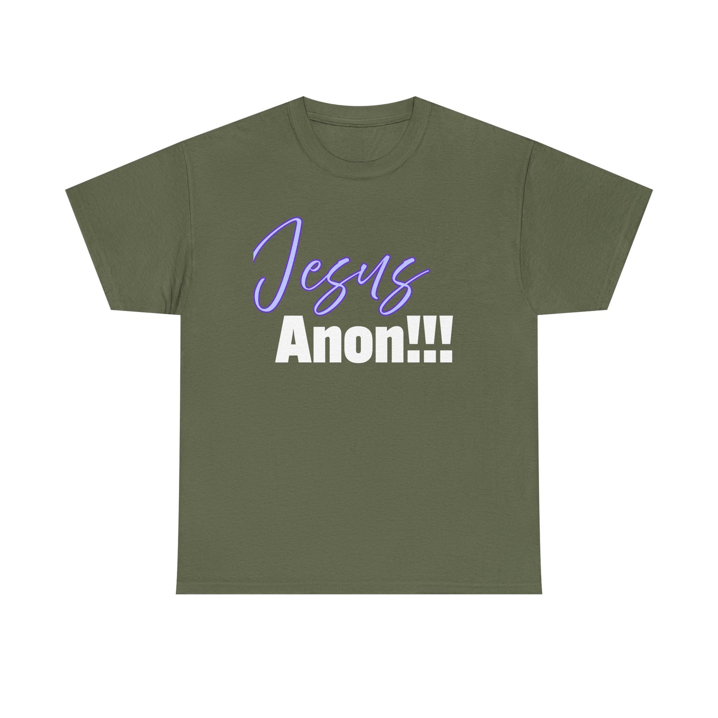 Jesus Anon Unisex Heavy Cotton Tee: Jesus Anon!!! Graphic Tee, Casual Wear, Spiritual Apparel, Perfect for Church Events or Gifts, Everyday Comfort