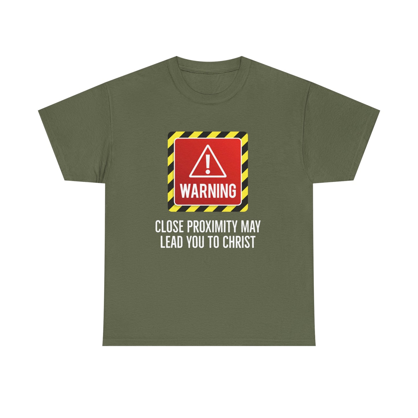 "Warning, May Lead to Christ!" Unisex Heavy Cotton Tee