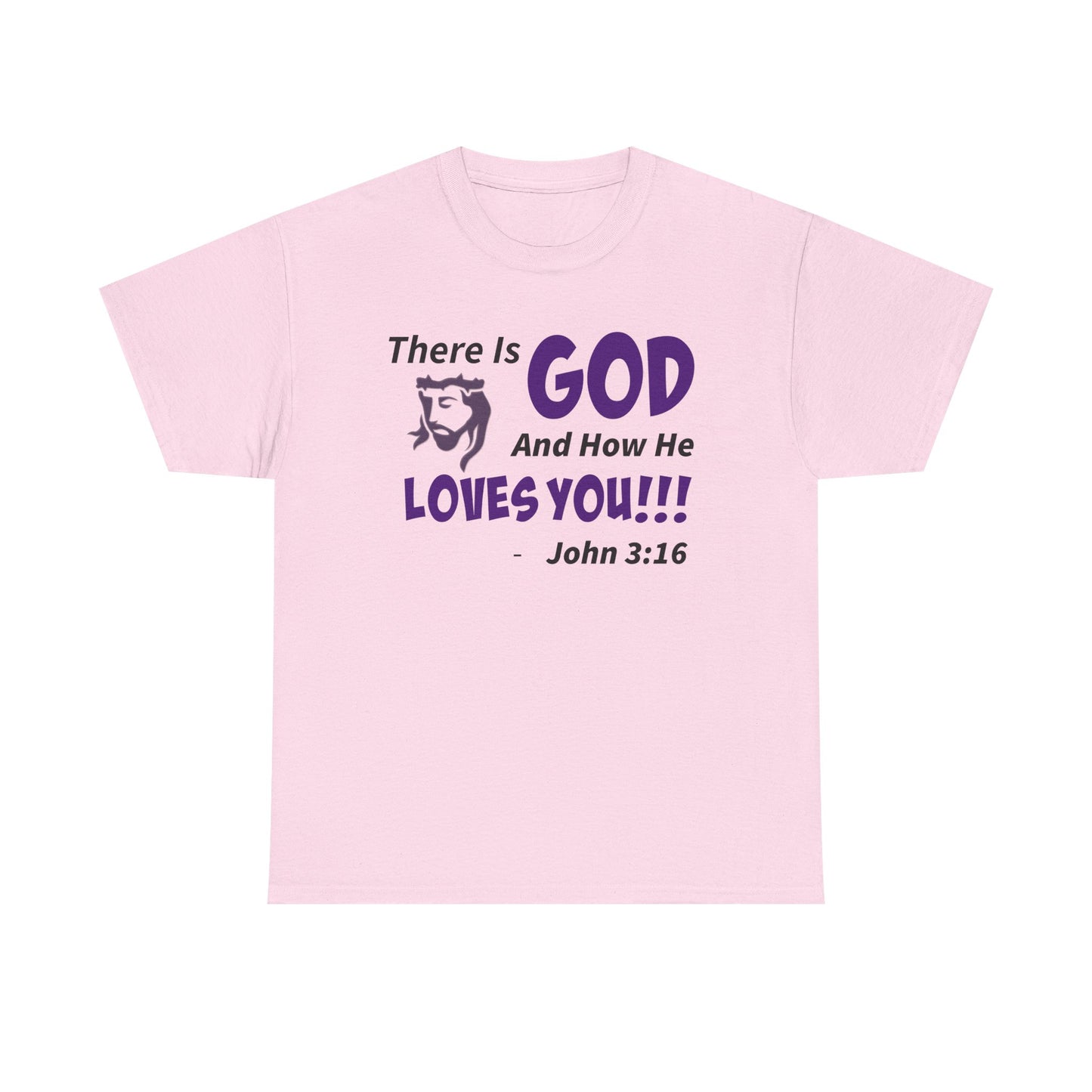 God Loves You Inspirational Unisex Heavy Cotton Tee - Faith Shirt, Christian T-Shirt, Bible Quote Apparel, Religious Gift, John 3:16 Tee