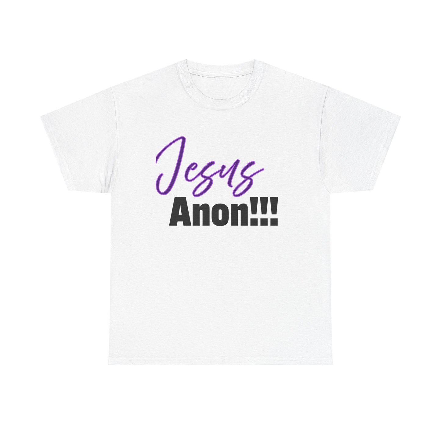 Jesus Anon Unisex Heavy Cotton Tee: Jesus Anon!!! Graphic Tee, Casual Wear, Spiritual Apparel, Perfect for Church Events or Gifts, Everyday Comfort