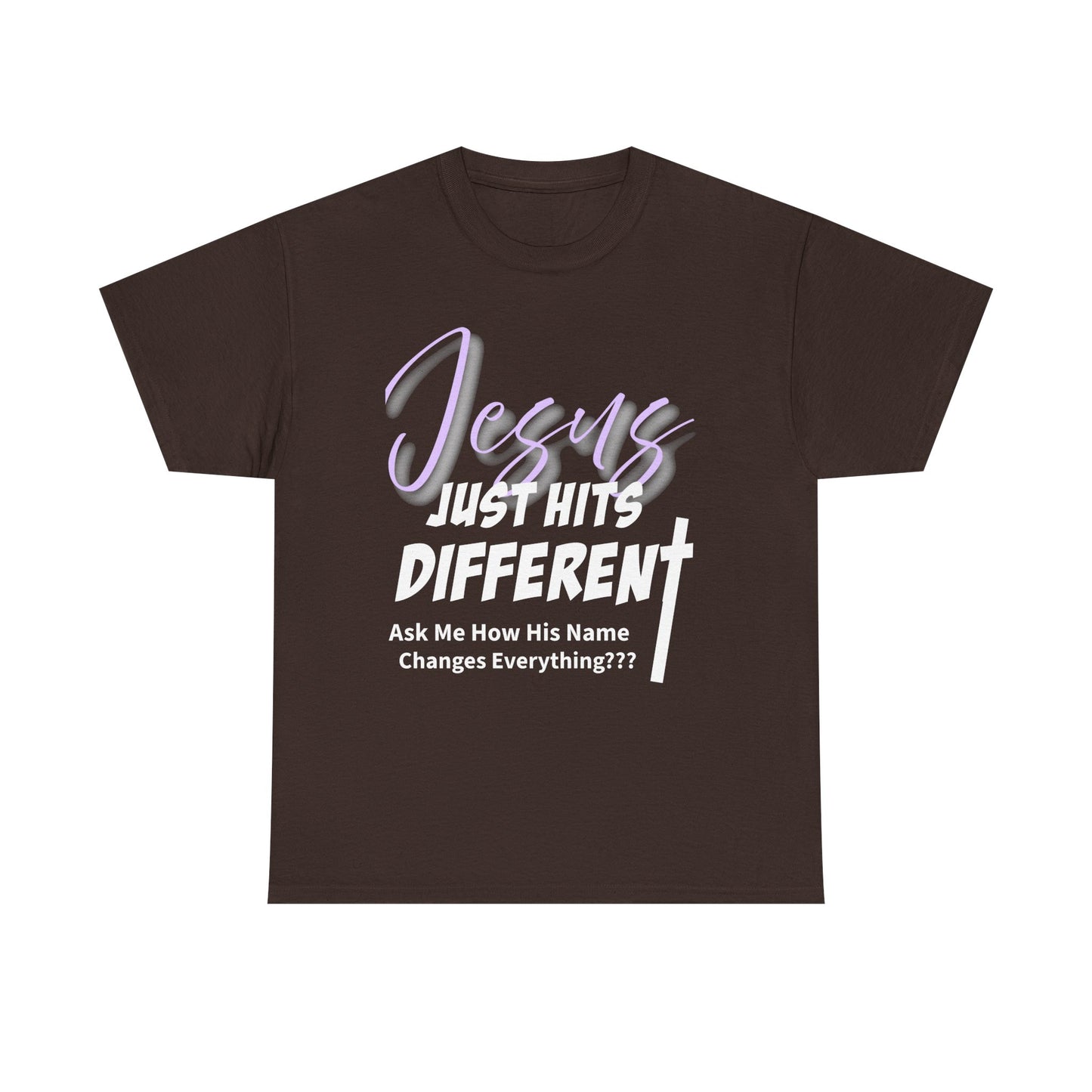 Jesus Just Hits Different Unisex Heavy Cotton Tee, Christian Apparel, Faith-Based Gift, Casual Wear, Religious T-Shirt, Gift for Believers