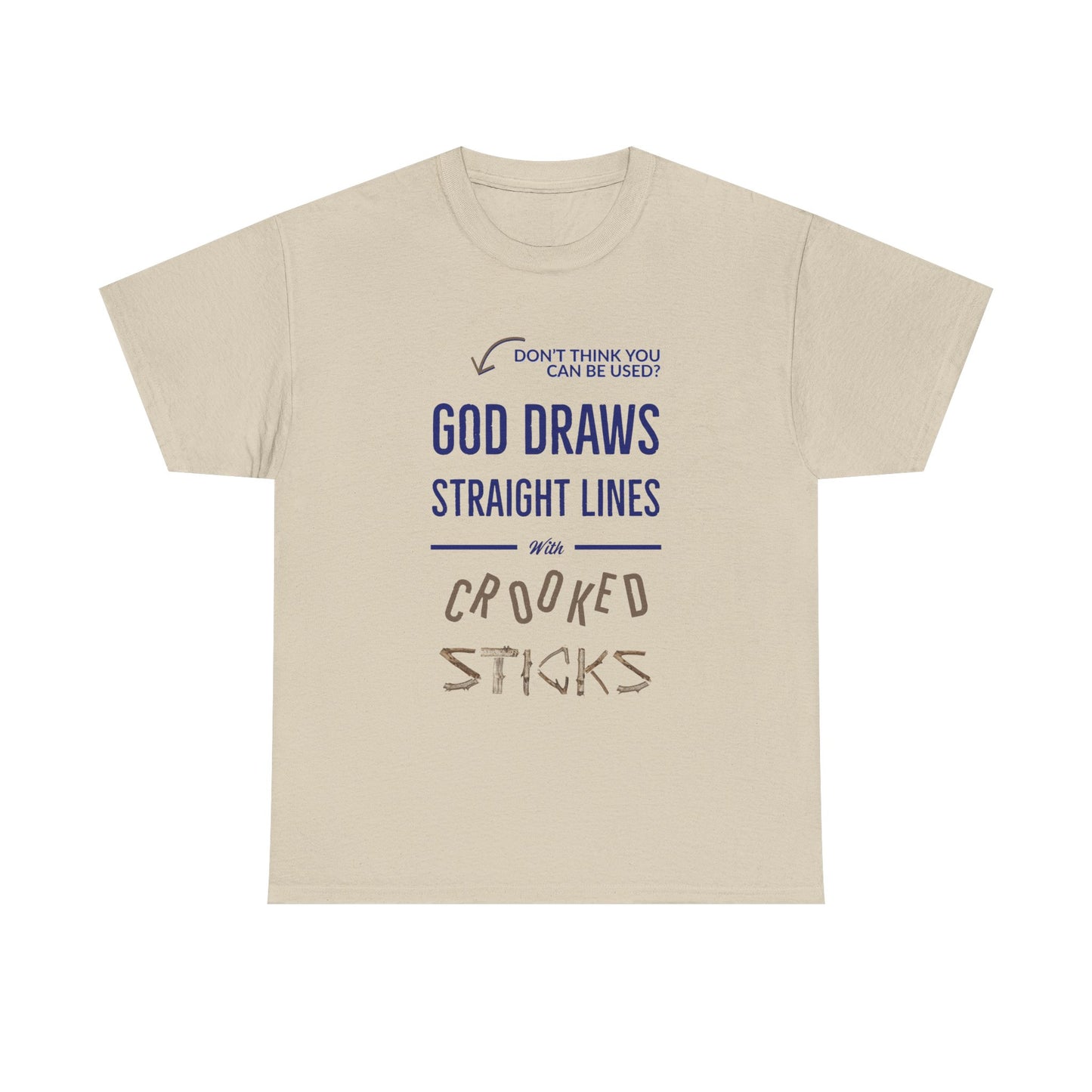 "God Draws Straight" Unisex Heavy Cotton Tee