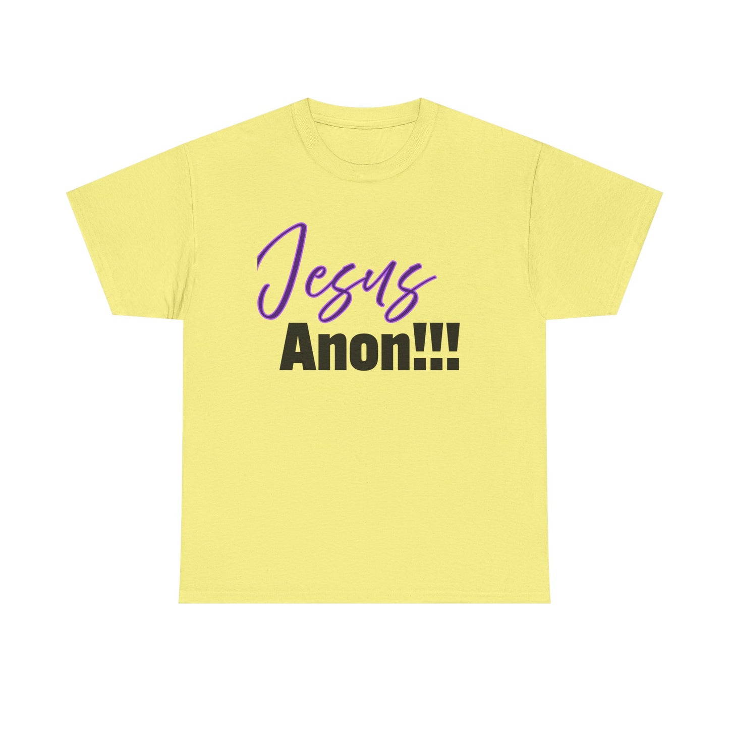 Jesus Anon Unisex Heavy Cotton Tee: Jesus Anon!!! Graphic Tee, Casual Wear, Spiritual Apparel, Perfect for Church Events or Gifts, Everyday Comfort