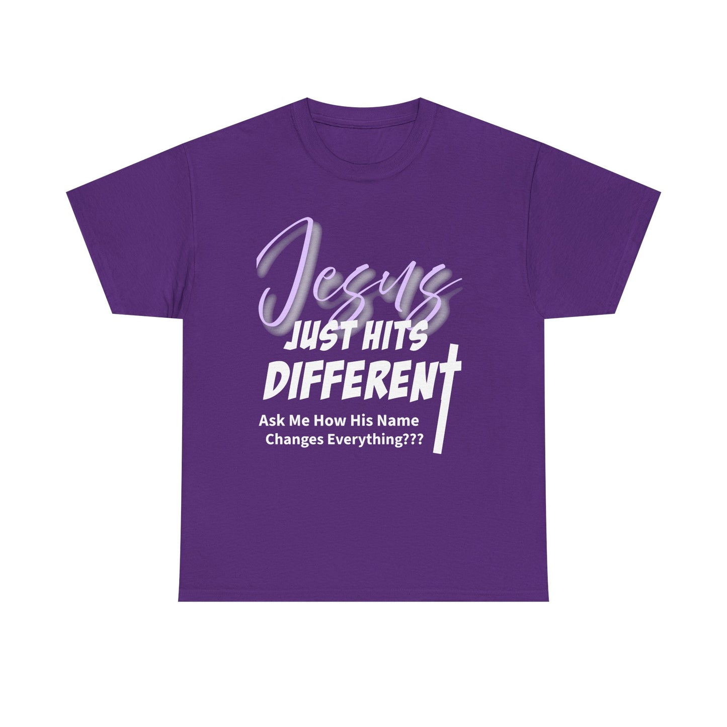 Jesus Just Hits Different Unisex Heavy Cotton Tee, Christian Apparel, Faith-Based Gift, Casual Wear, Religious T-Shirt, Gift for Believers