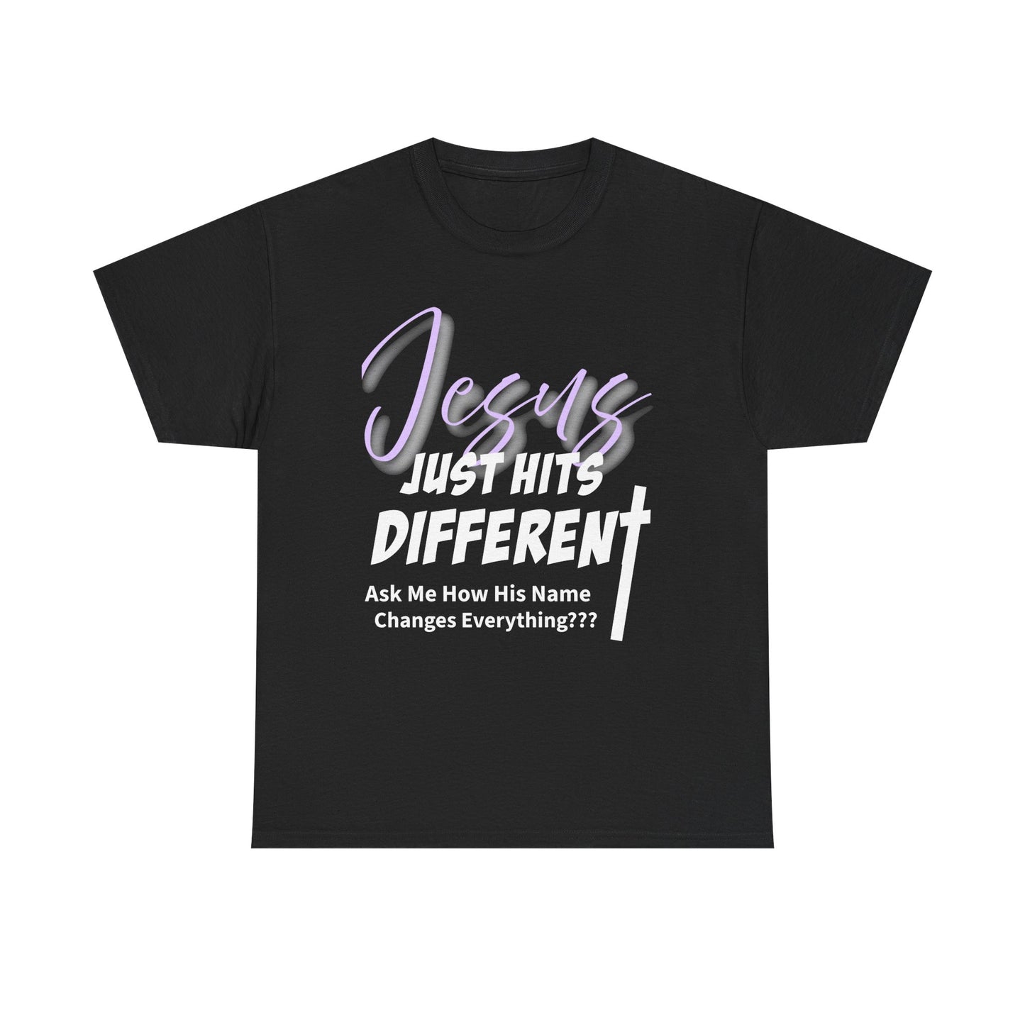 Jesus Just Hits Different Unisex Heavy Cotton Tee, Christian Apparel, Faith-Based Gift, Casual Wear, Religious T-Shirt, Gift for Believers