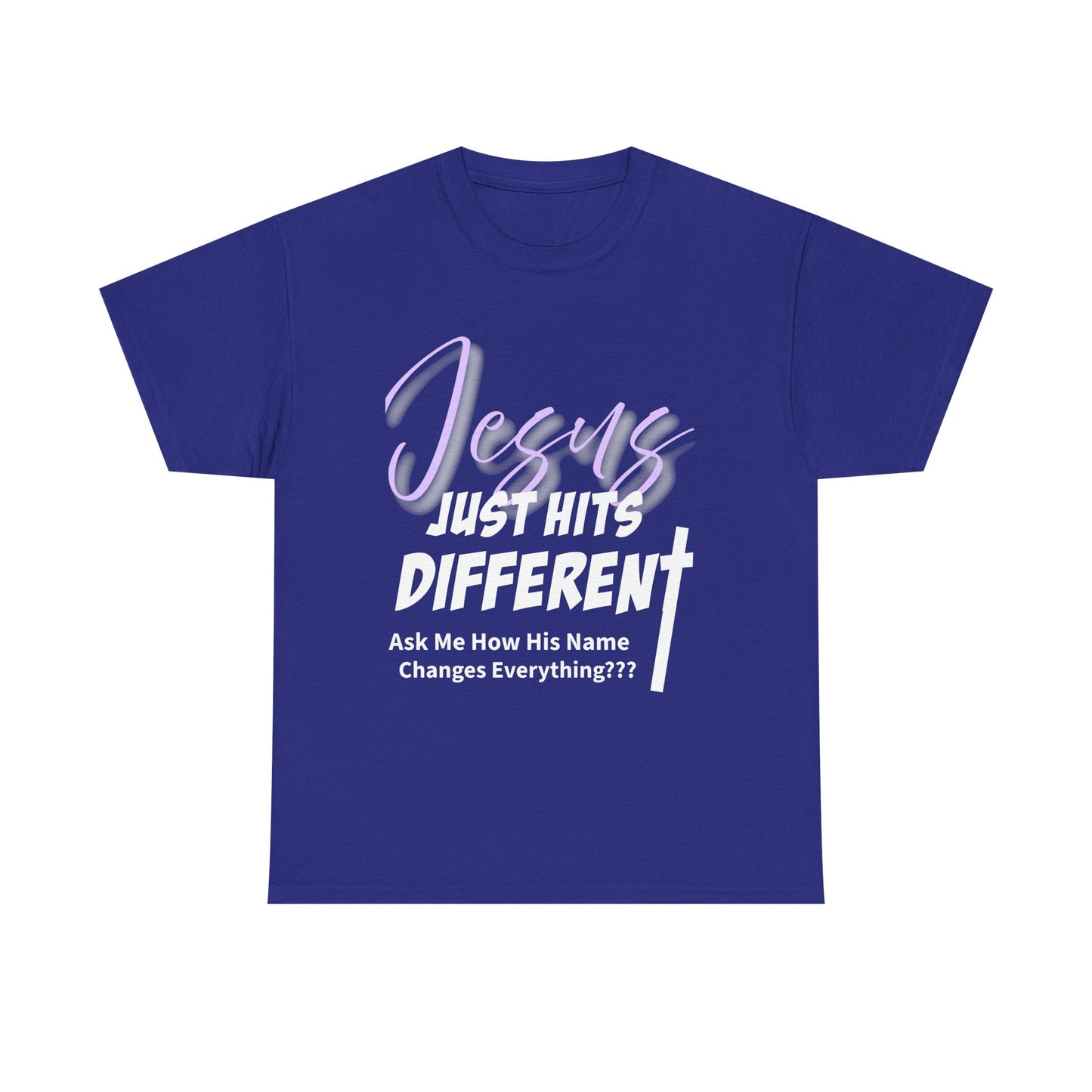 Jesus Just Hits Different Unisex Heavy Cotton Tee, Christian Apparel, Faith-Based Gift, Casual Wear, Religious T-Shirt, Gift for Believers