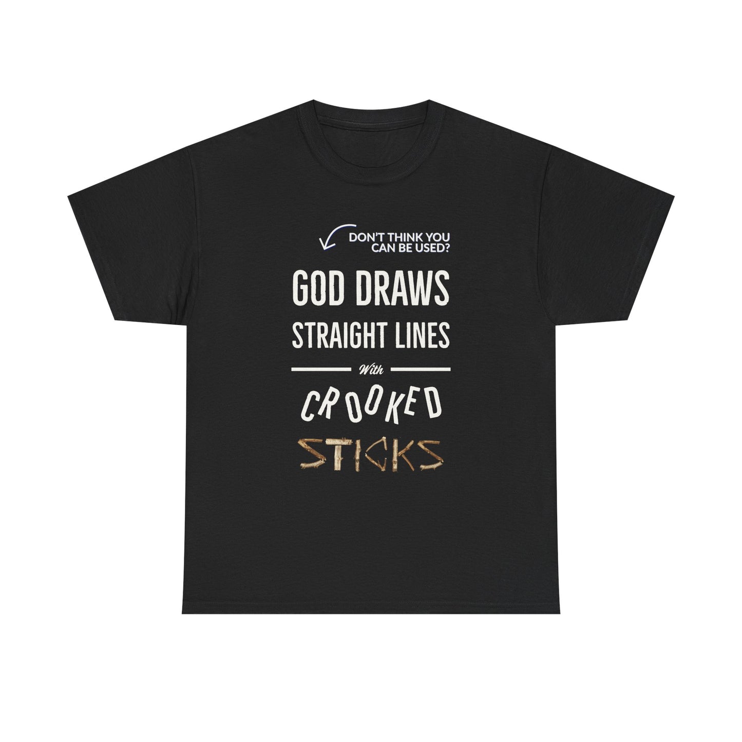 "God Draws Straight" Unisex Heavy Cotton Tee