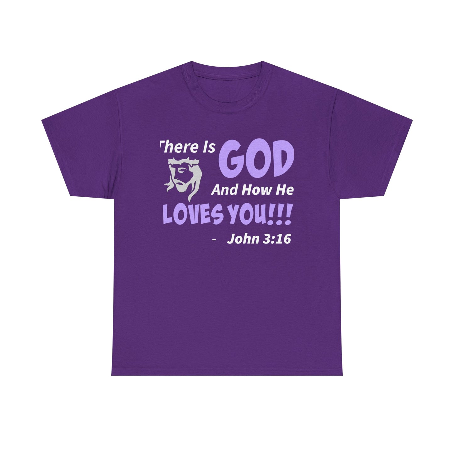 God Loves You Inspirational Unisex Heavy Cotton Tee - Faith Shirt, Christian T-Shirt, Bible Quote Apparel, Religious Gift, John 3:16 Tee