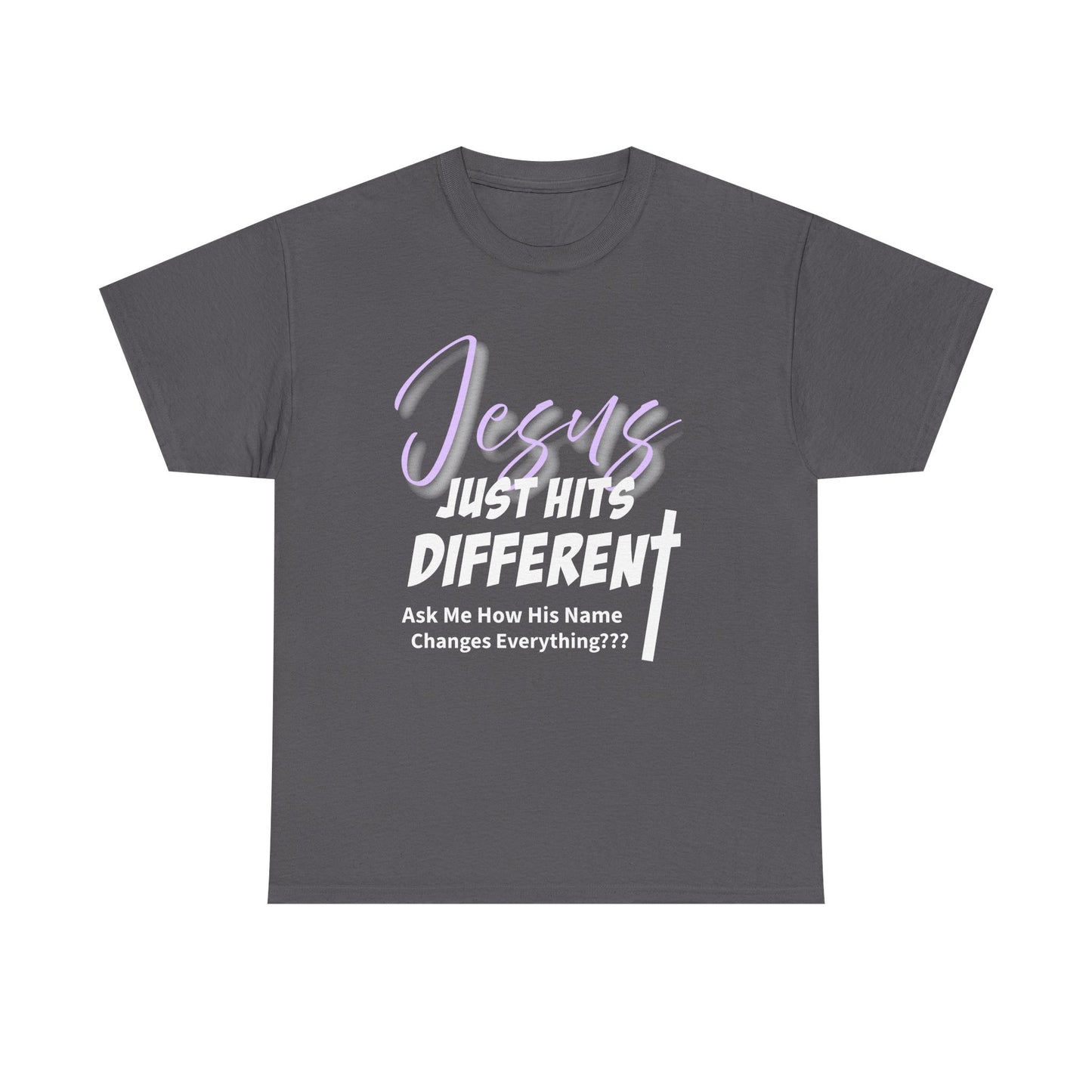 Jesus Just Hits Different Unisex Heavy Cotton Tee, Christian Apparel, Faith-Based Gift, Casual Wear, Religious T-Shirt, Gift for Believers