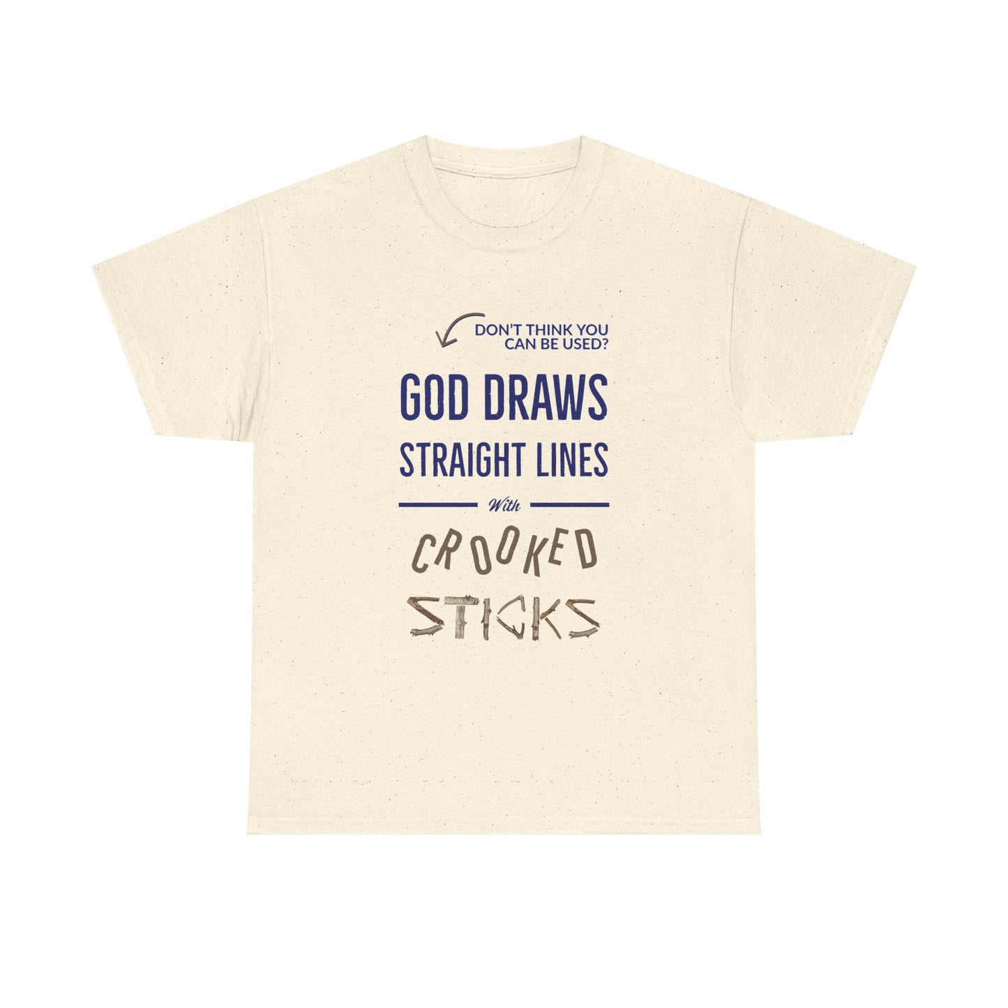 "God Draws Straight" Unisex Heavy Cotton Tee
