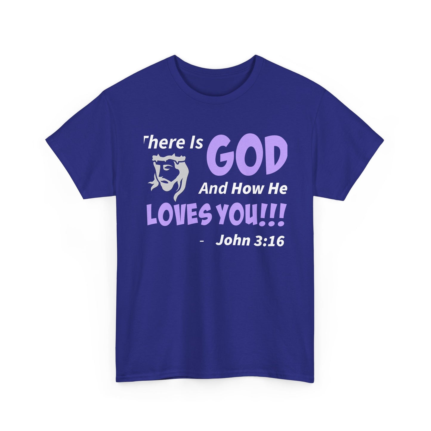 God Loves You Inspirational Unisex Heavy Cotton Tee - Faith Shirt, Christian T-Shirt, Bible Quote Apparel, Religious Gift, John 3:16 Tee