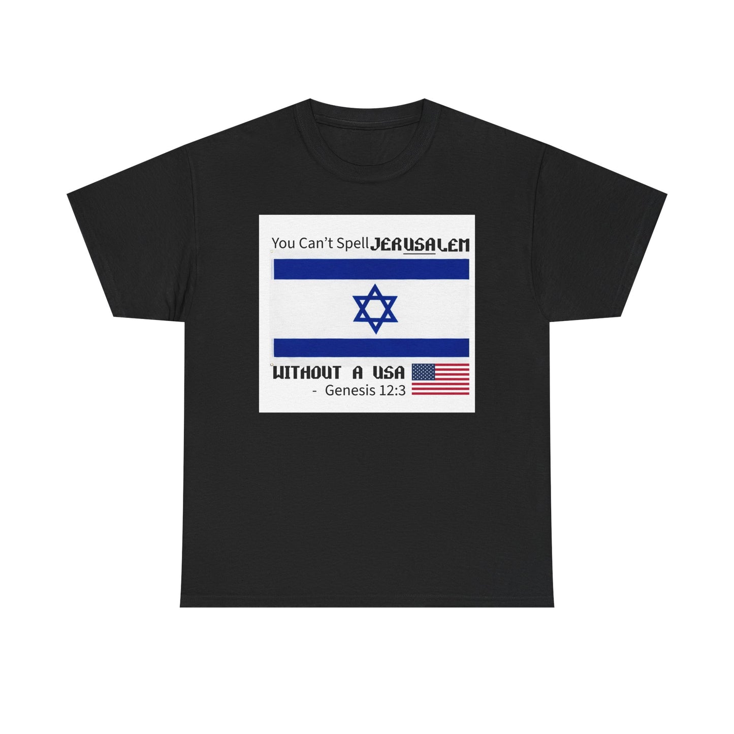 Can't Spell Jerusalem Unisex Heavy Cotton Tee with Jerusalem Design - Perfect Gift for Patriotic Occasions, Casual Wear, and Celebrations