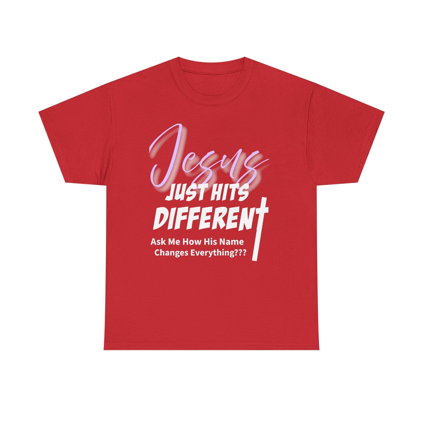 Jesus Just Hits Different Unisex Heavy Cotton Tee, Christian Apparel, Faith-Based Gift, Casual Wear, Religious T-Shirt, Gift for Believers