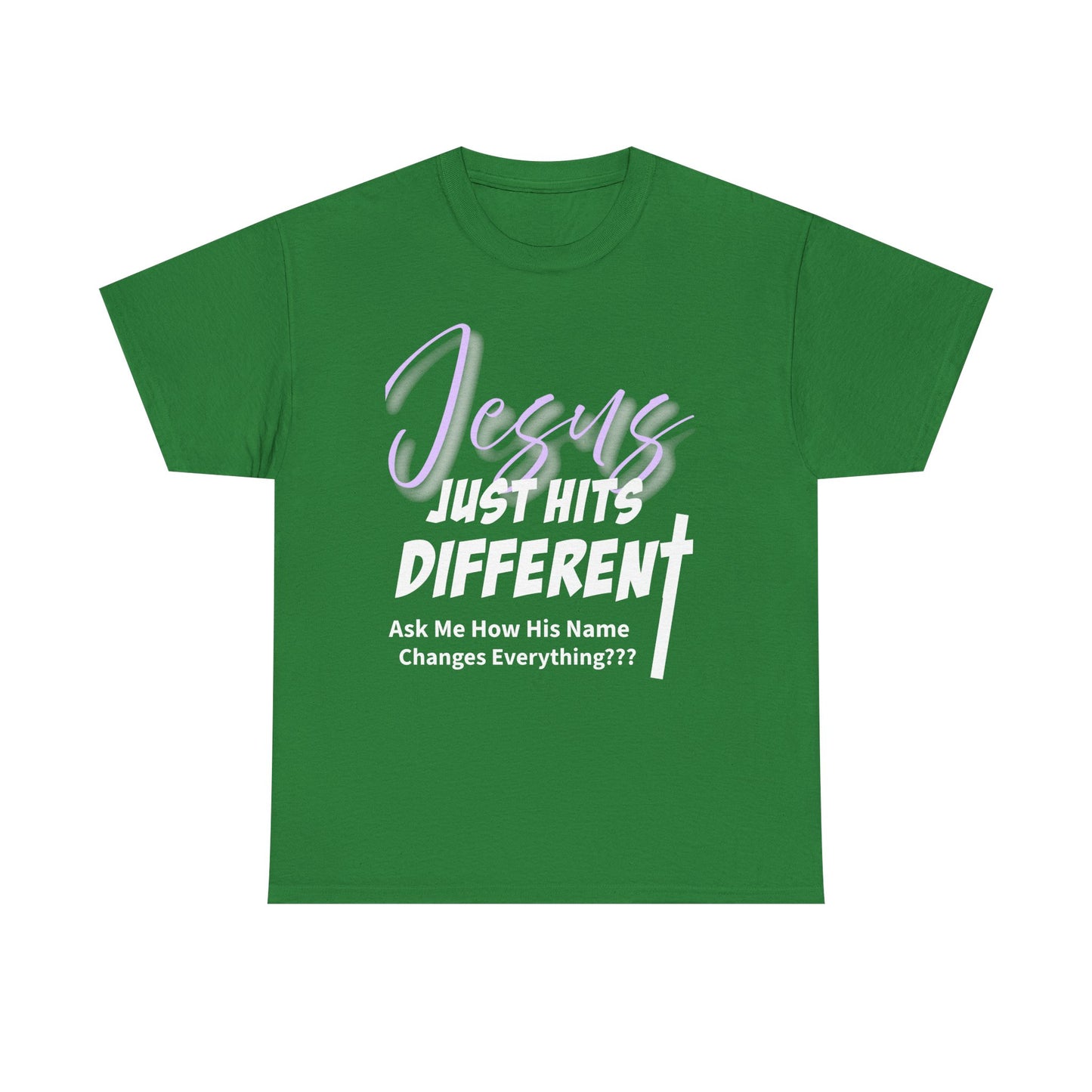 Jesus Just Hits Different Unisex Heavy Cotton Tee, Christian Apparel, Faith-Based Gift, Casual Wear, Religious T-Shirt, Gift for Believers