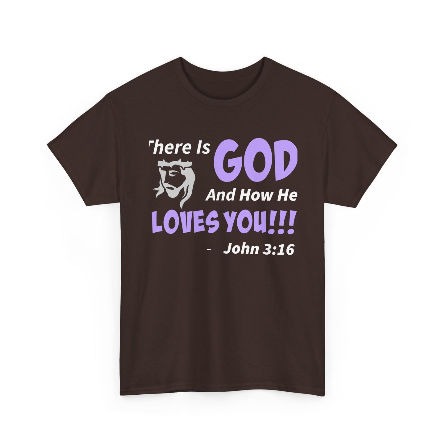 God Loves You Inspirational Unisex Heavy Cotton Tee - Faith Shirt, Christian T-Shirt, Bible Quote Apparel, Religious Gift, John 3:16 Tee