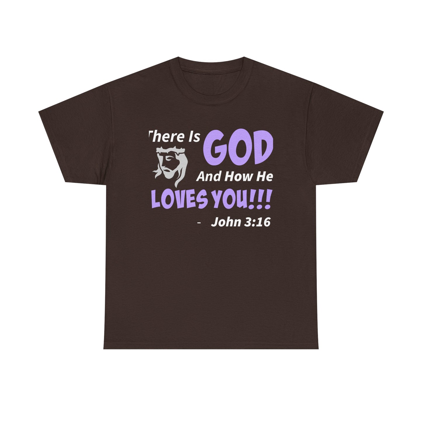 God Loves You Inspirational Unisex Heavy Cotton Tee - Faith Shirt, Christian T-Shirt, Bible Quote Apparel, Religious Gift, John 3:16 Tee