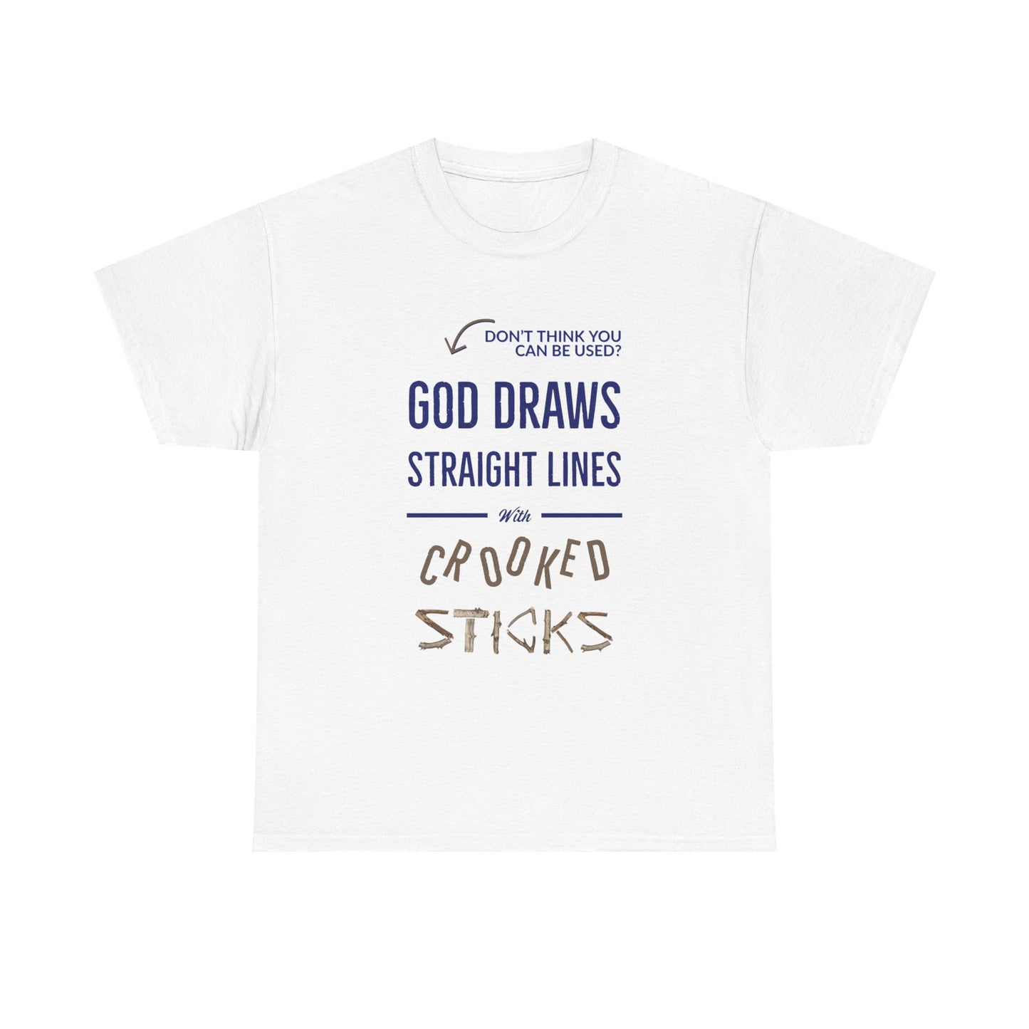 "God Draws Straight" Unisex Heavy Cotton Tee