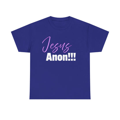 Jesus Anon Unisex Heavy Cotton Tee: Jesus Anon!!! Graphic Tee, Casual Wear, Spiritual Apparel, Perfect for Church Events or Gifts, Everyday Comfort