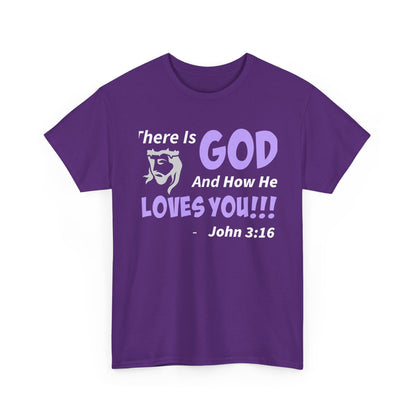 God Loves You Inspirational Unisex Heavy Cotton Tee - Faith Shirt, Christian T-Shirt, Bible Quote Apparel, Religious Gift, John 3:16 Tee