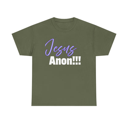 Jesus Anon Unisex Heavy Cotton Tee: Jesus Anon!!! Graphic Tee, Casual Wear, Spiritual Apparel, Perfect for Church Events or Gifts, Everyday Comfort