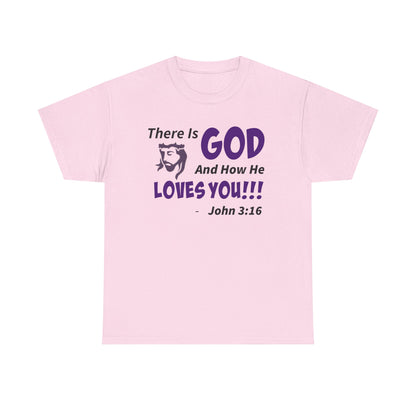 God Loves You Inspirational Unisex Heavy Cotton Tee - Faith Shirt, Christian T-Shirt, Bible Quote Apparel, Religious Gift, John 3:16 Tee