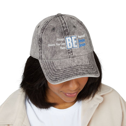 Be Yourself Jesus Vintage Embroidered Cap - Inspirational Quote Hat, Adjustable Dad Hat, Unique Gift, Casual Headwear, Vintage Style Cap