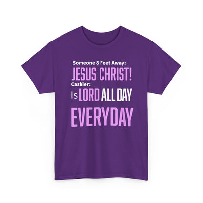 Jesus Christ is Lord All Day Unisex Heavy Cotton Tee - Jesus Christ, Christian Apparel, Casual Wear, Everyday Comfort, Religious Novelty Shirt